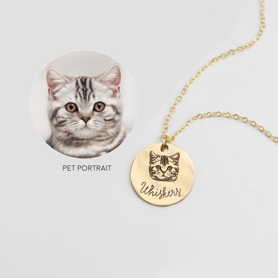 Personalized Pet Portrait Necklace Cat Necklace Cat Jewelry Cat Memorial  Gift Birthday Gift for Her Gift - Etsy